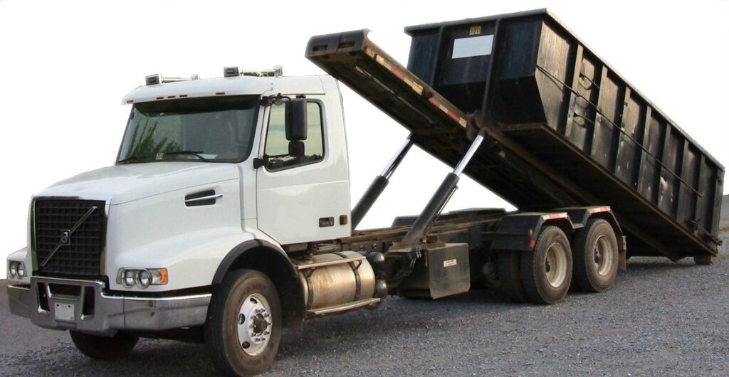 Roll-off container on a job site