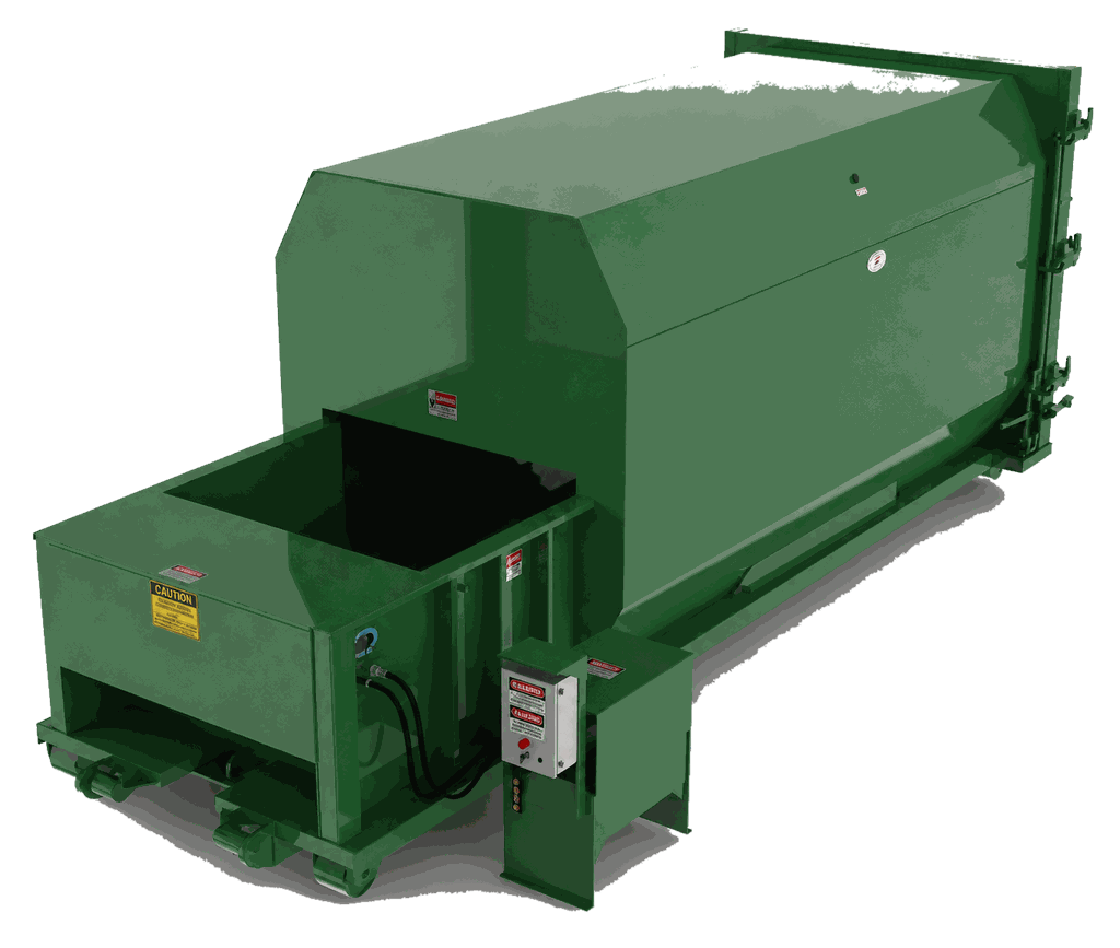 Self-contained commercial trash compactor
