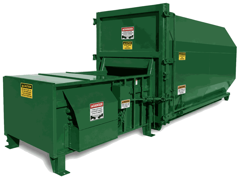 Stationary compactor with receiver box